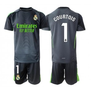 Real Madrid Thibaut Courtois #1 Målvakt Tredje Kläder Barn 2025-26 Kortärmad (+ Korta byxor)